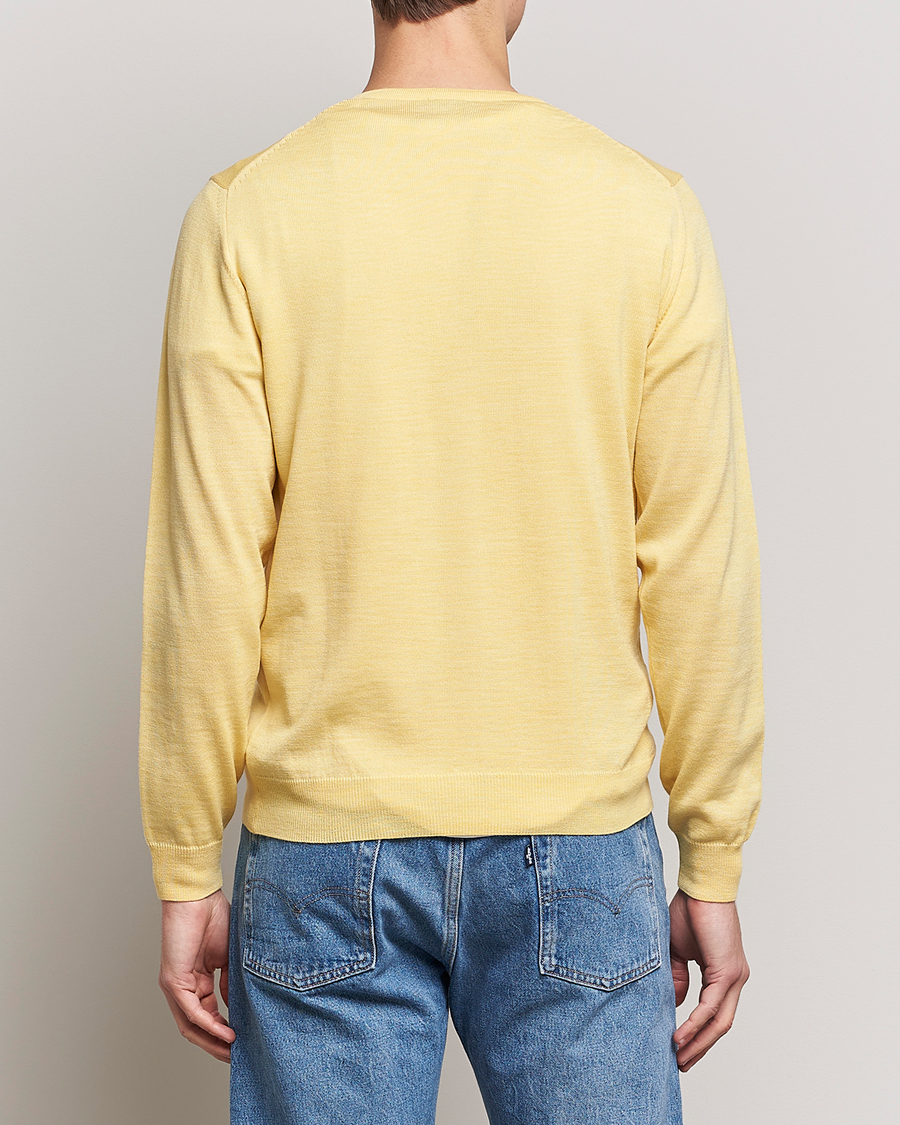 Uomini | Maglieria | Stenströms | Merino Crew Neck Yellow
