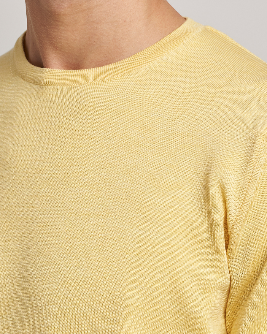 Uomini | Maglieria | Stenströms | Merino Crew Neck Yellow