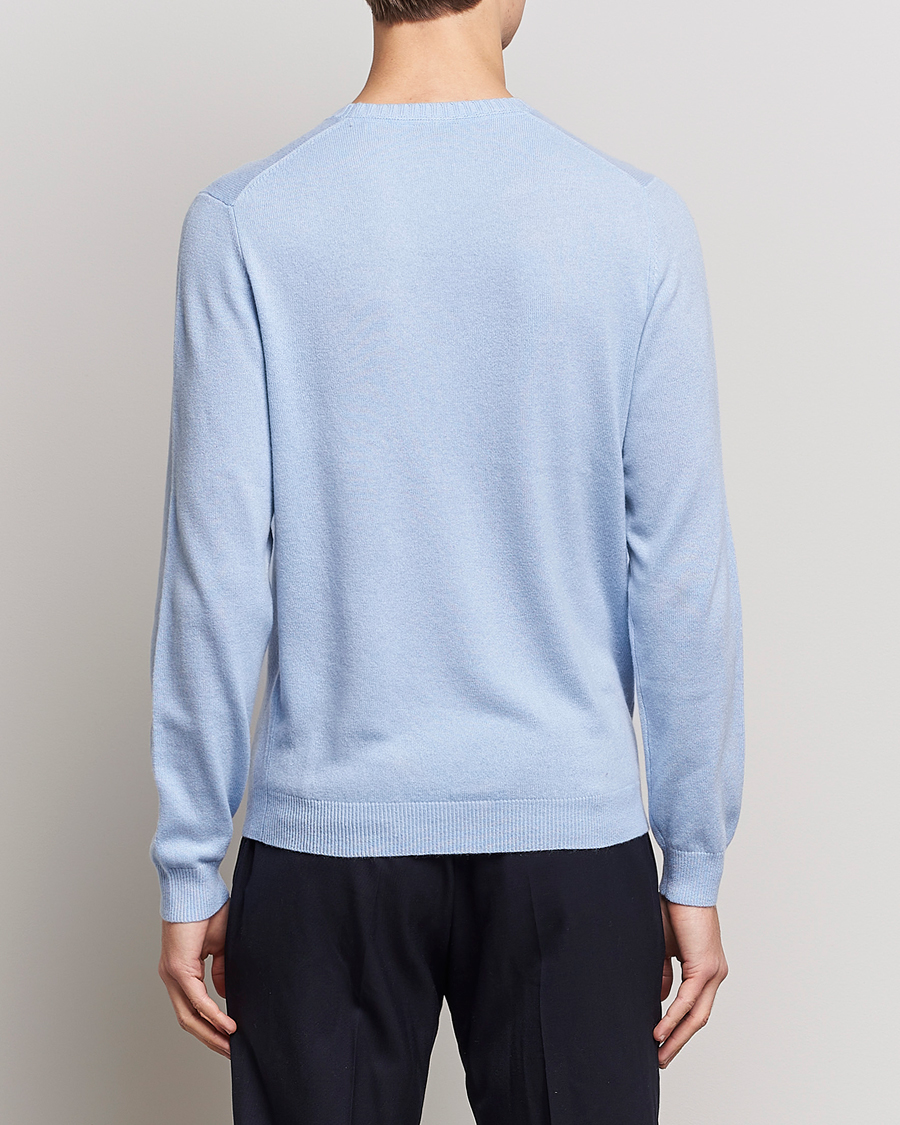 Uomini | Maglieria | Stenströms | Cashmere Crew Neck Light Blue