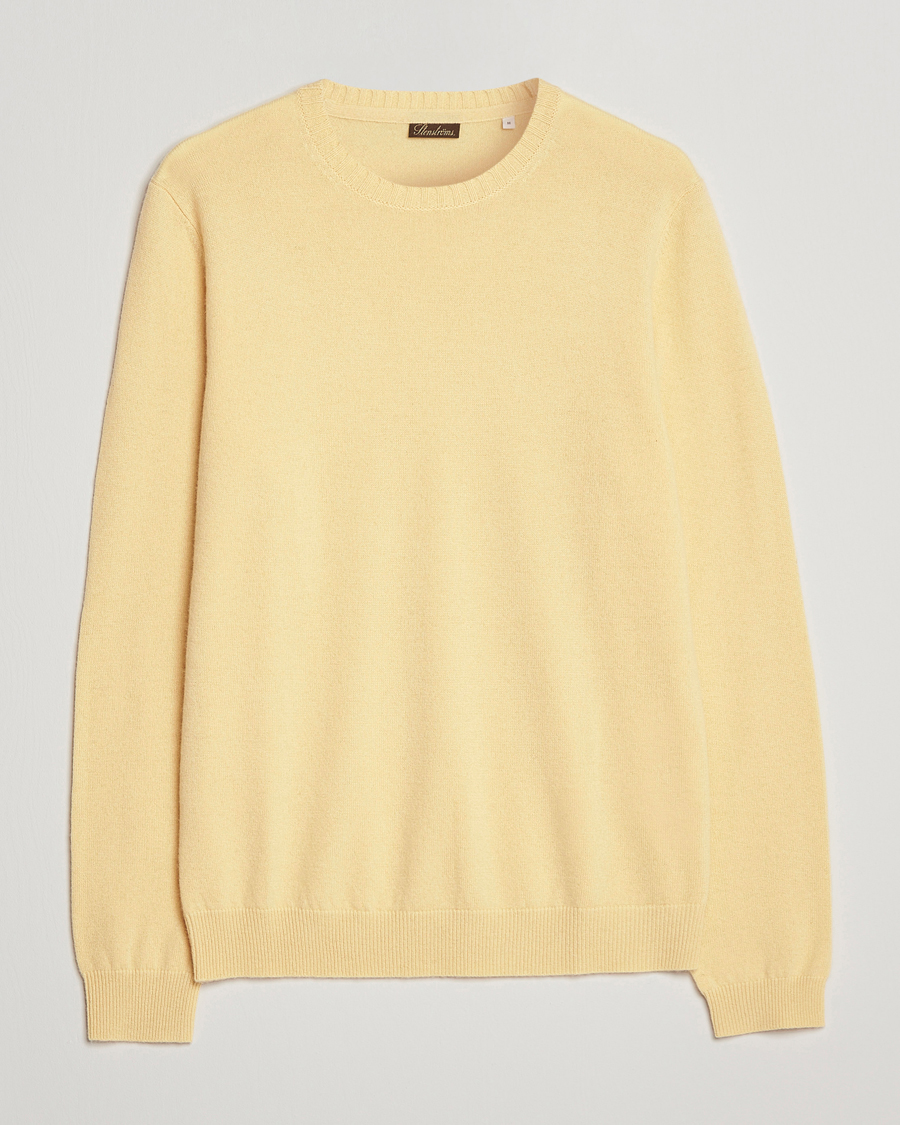 Uomini | Maglieria | Stenströms | Cashmere Crew Neck Yellow
