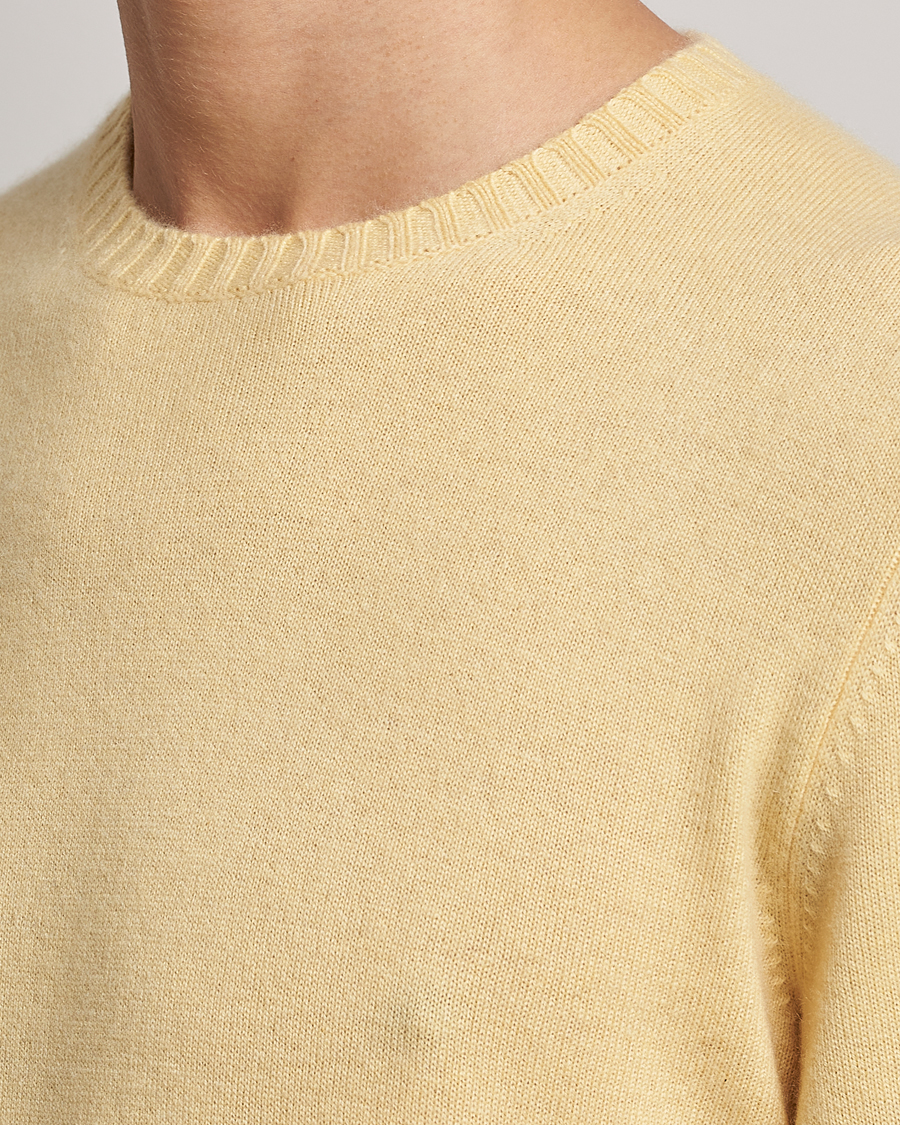 Uomini | Maglieria | Stenströms | Cashmere Crew Neck Yellow