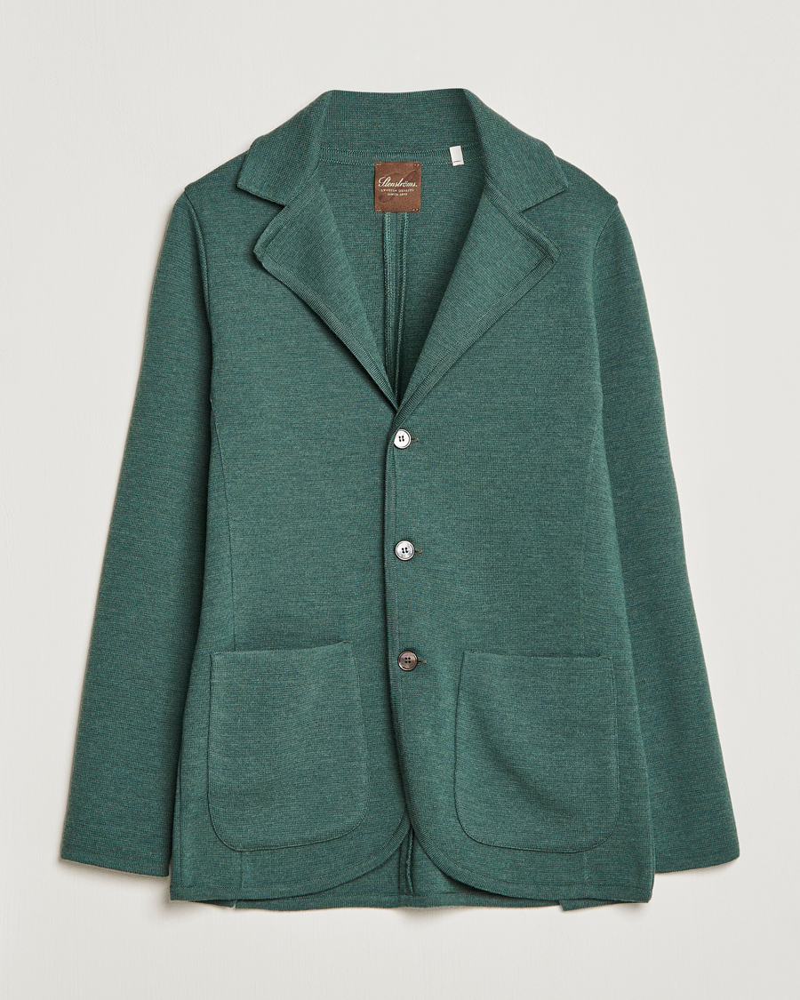 Uomini | Blazers | Stenströms | Knitted Merino Blazer Green