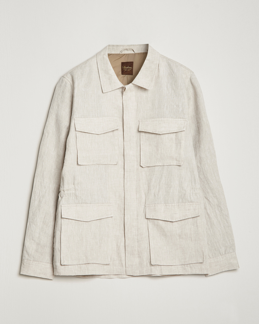 Uomini | Giacche | Stenströms | Linen Field Jacket Beige
