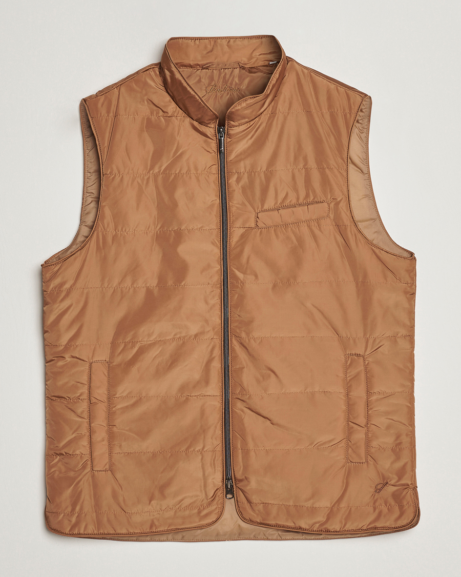 Uomini | Gilet | Stenströms | Padded Nylon Vest Brown