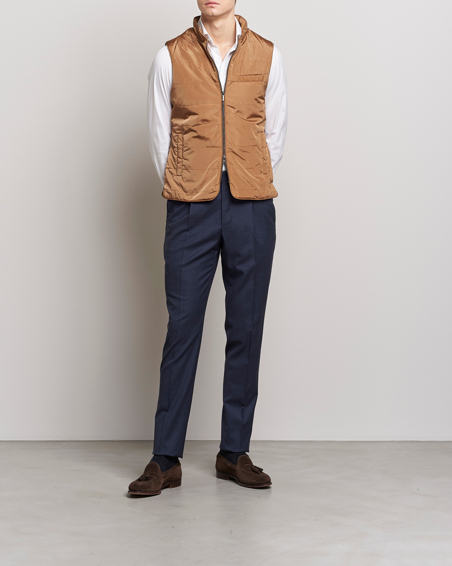 Uomini | Gilet | Stenströms | Padded Nylon Vest Brown