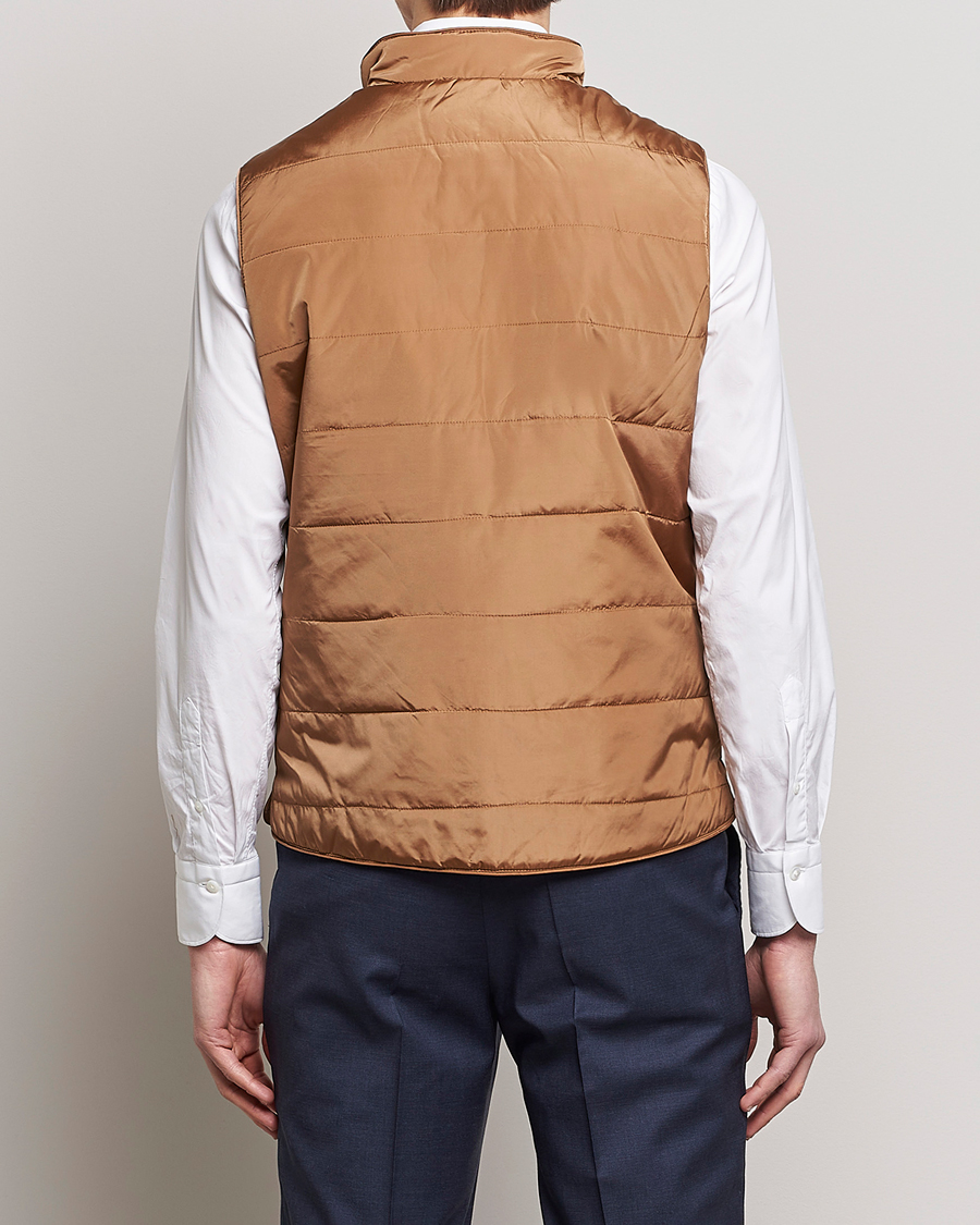 Uomini | Gilet | Stenströms | Padded Nylon Vest Brown