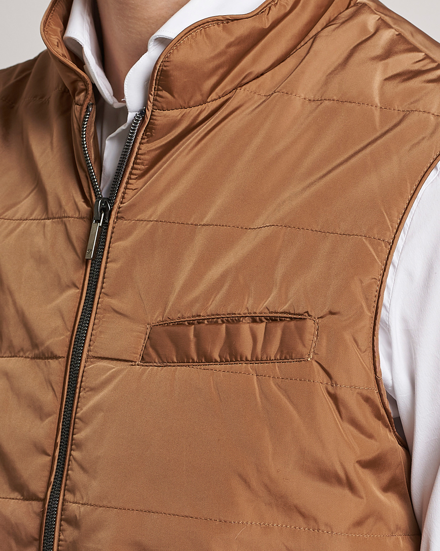 Uomini | Gilet | Stenströms | Padded Nylon Vest Brown