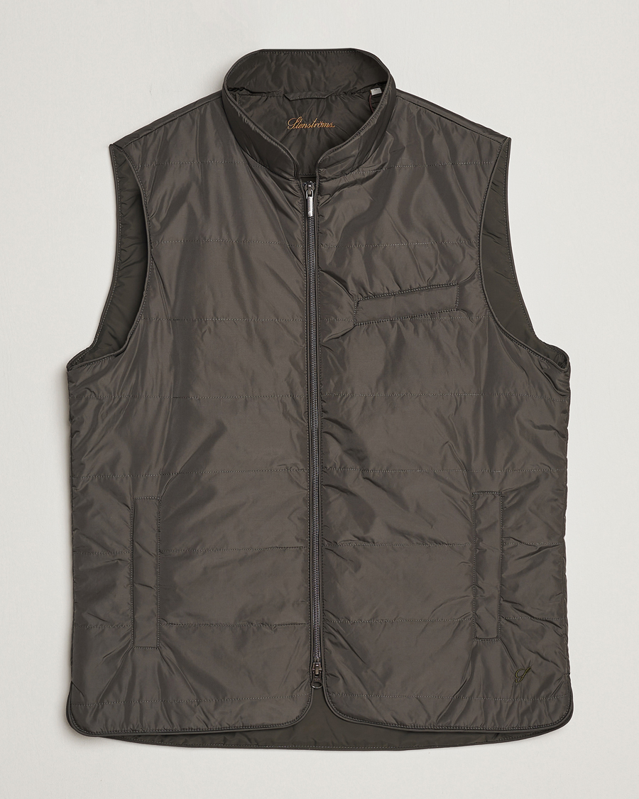 Uomini | Gilet | Stenströms | Padded Nylon Vest Dark Green