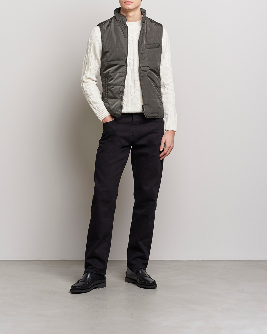 Uomini | Gilet | Stenströms | Padded Nylon Vest Dark Green