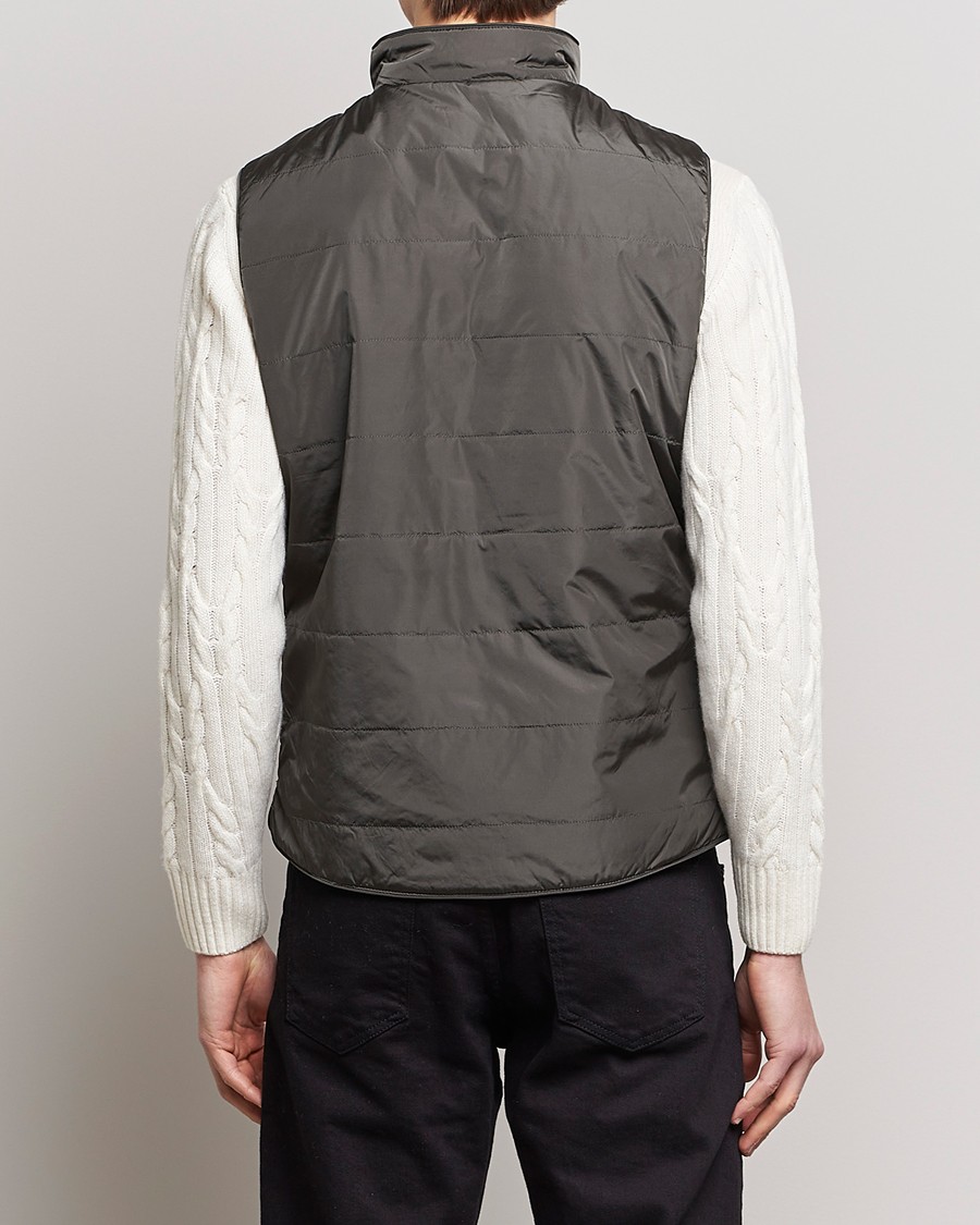 Uomini | Gilet | Stenströms | Padded Nylon Vest Dark Green