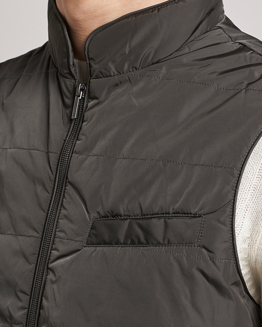 Uomini | Gilet | Stenströms | Padded Nylon Vest Dark Green