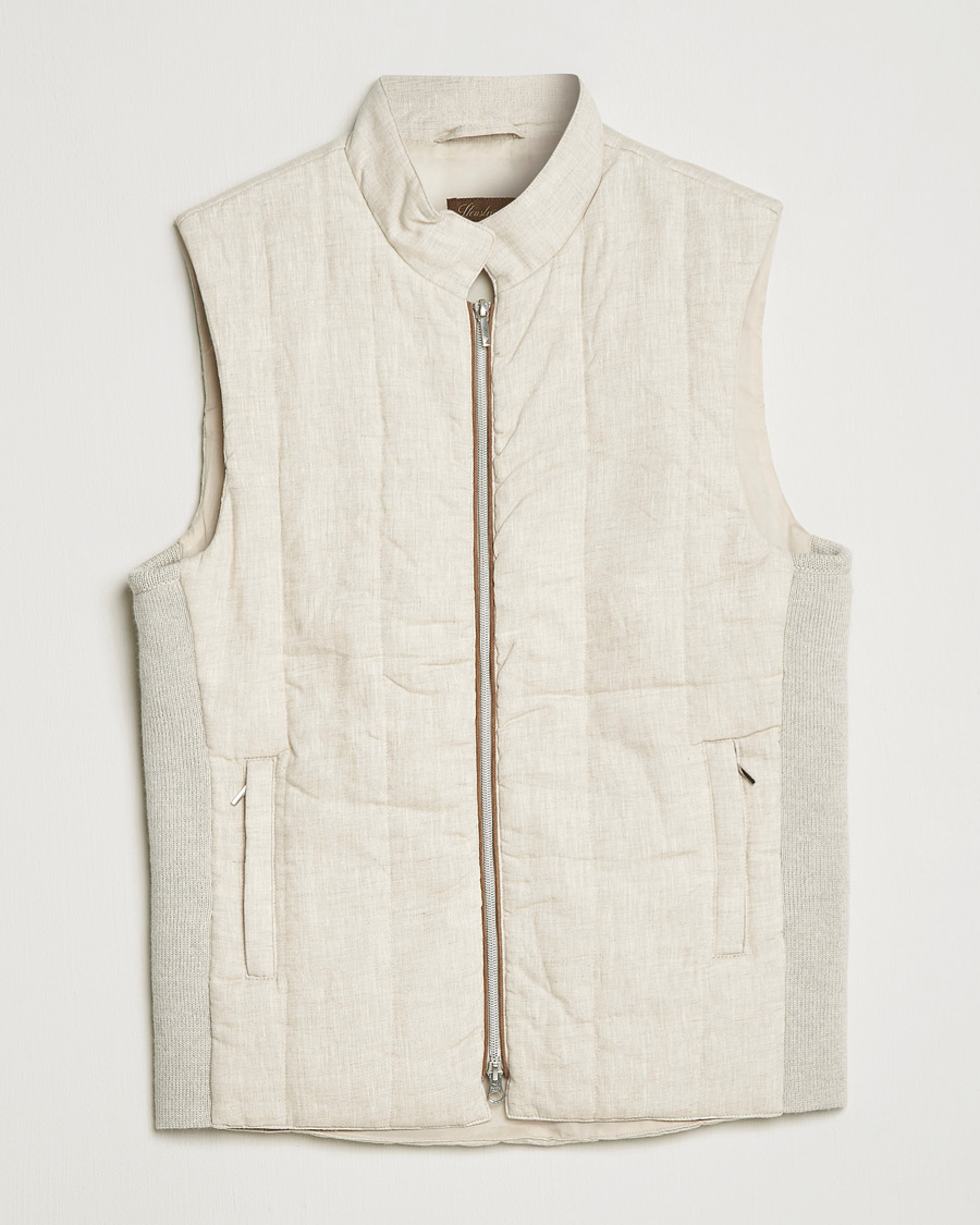 Uomini | Gilet | Stenströms | Hybrid Linen/Merino Vest Beige