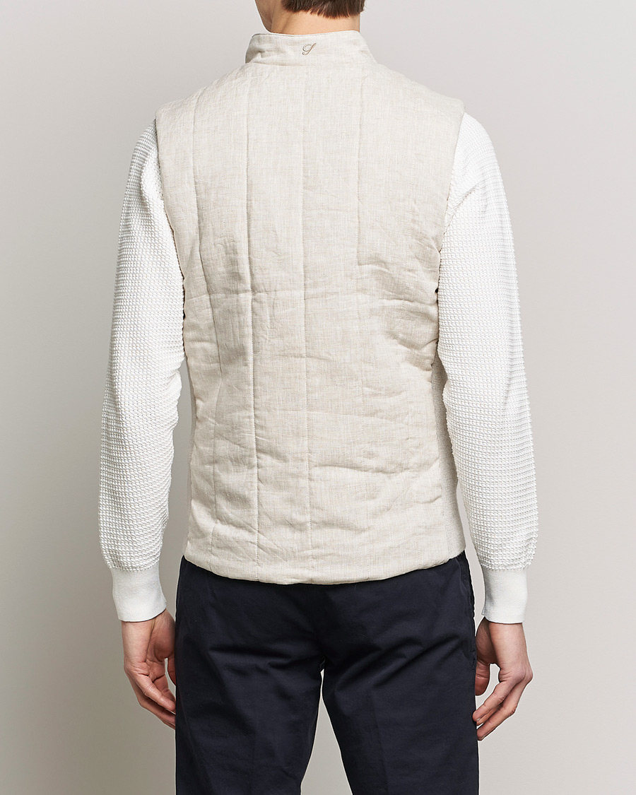 Uomini | Gilet | Stenströms | Hybrid Linen/Merino Vest Beige