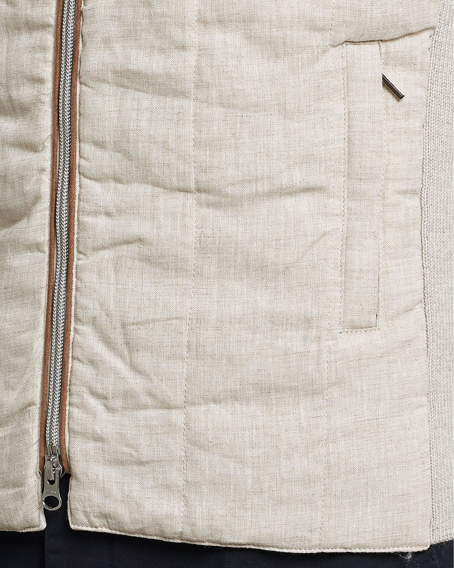 Uomini | Gilet | Stenströms | Hybrid Linen/Merino Vest Beige