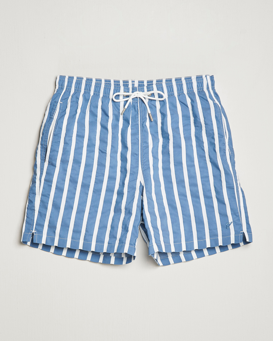 Uomini | Costumi da bagno | Stenströms | Riviera Bold Striped Swim Shorts Blue