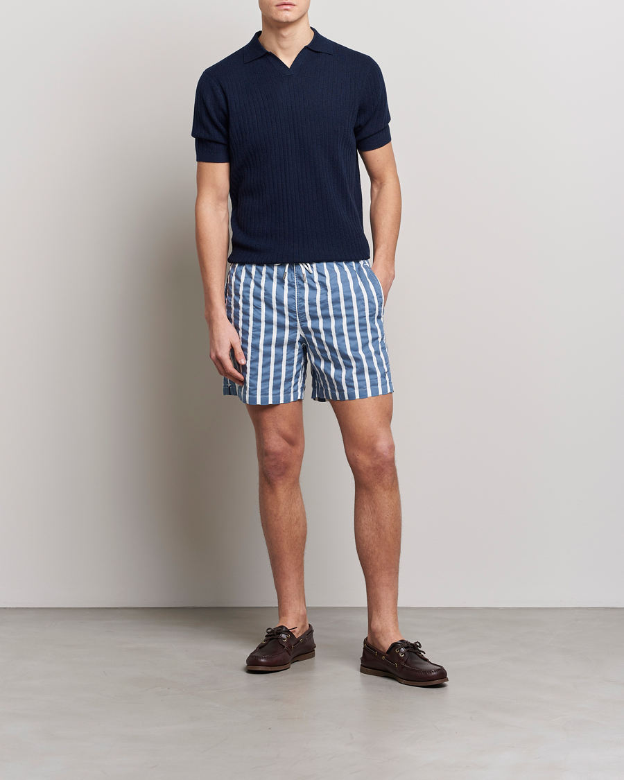Uomini | Costumi da bagno | Stenströms | Riviera Bold Striped Swim Shorts Blue