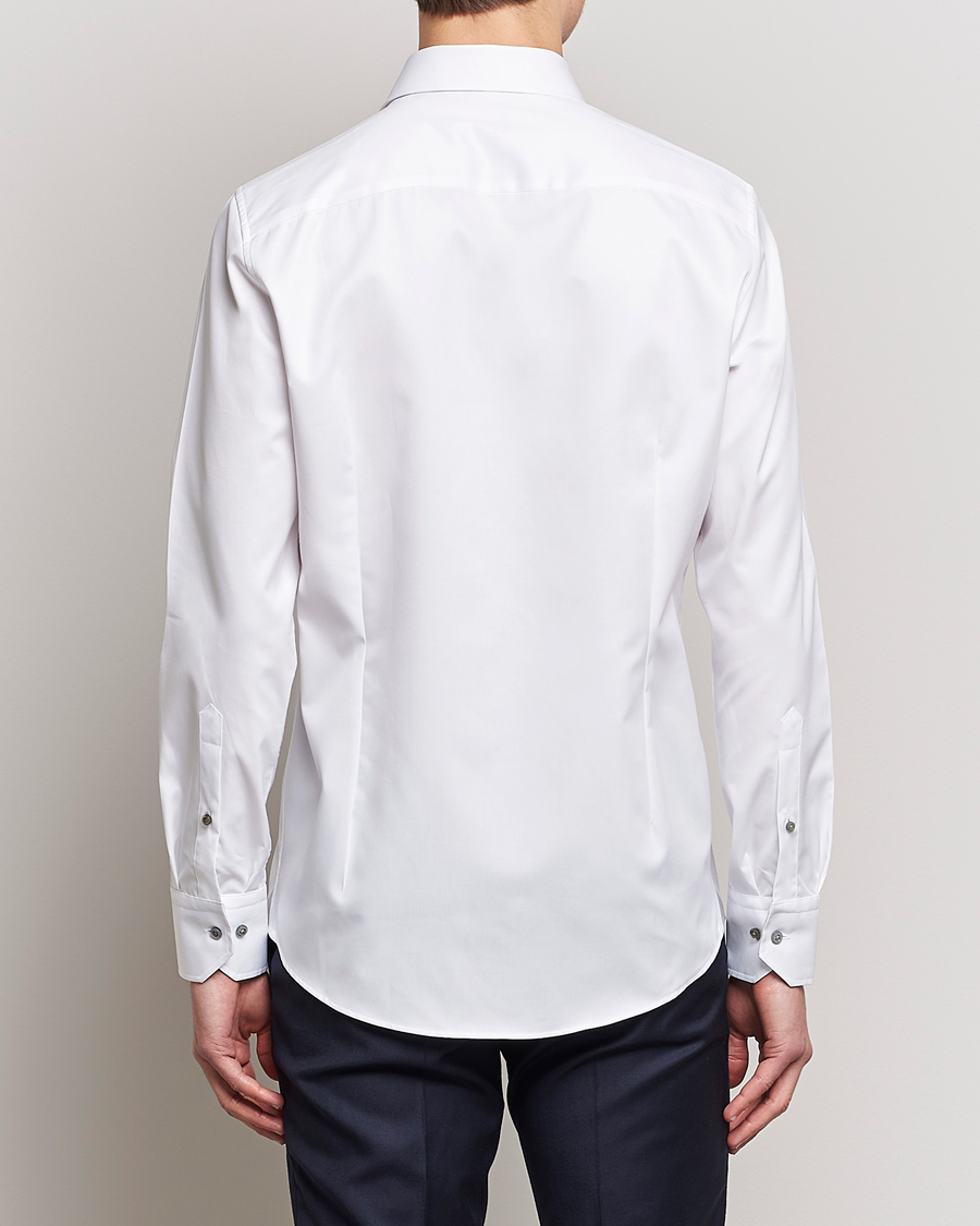 Uomini | Camicie | Stenströms | Slimline Cut Away Contrast Shirt White