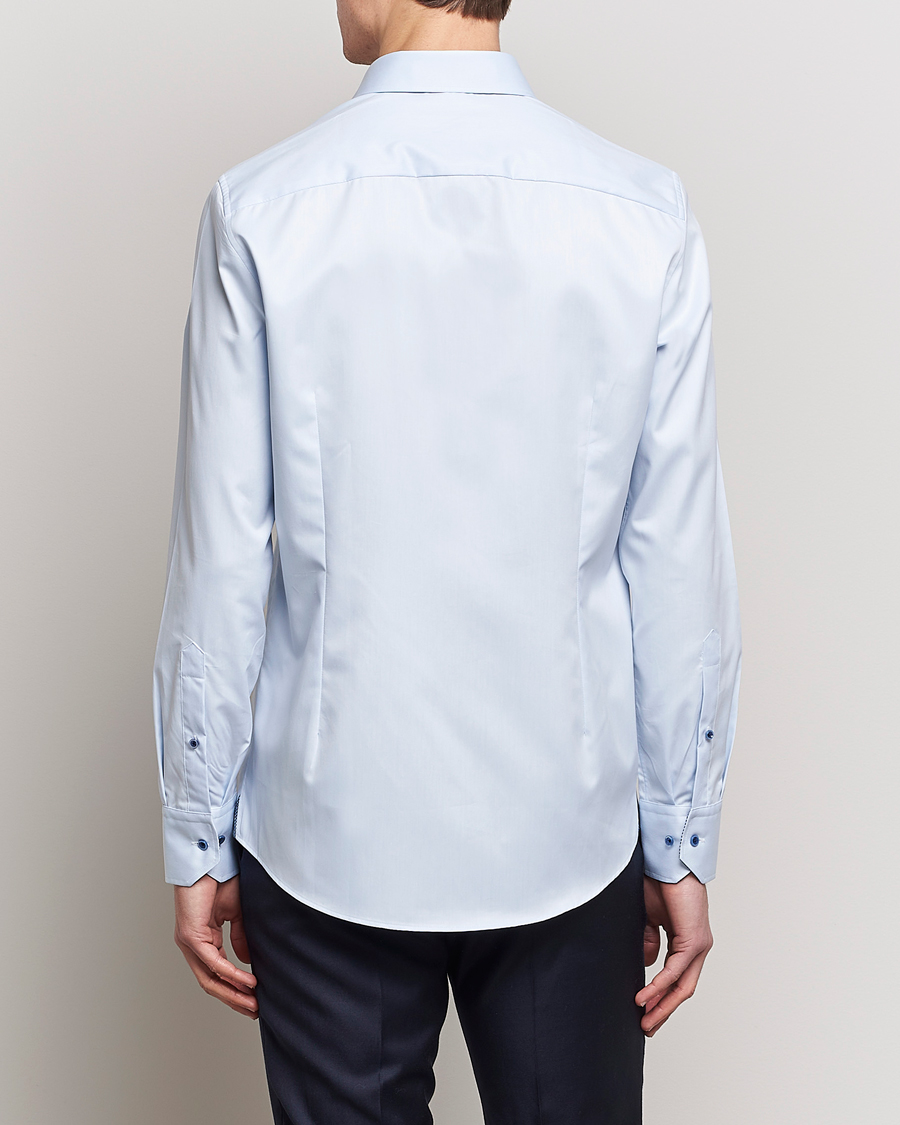 Uomini | Camicie | Stenströms | Slimline Cut Away Contrast Shirt Blue