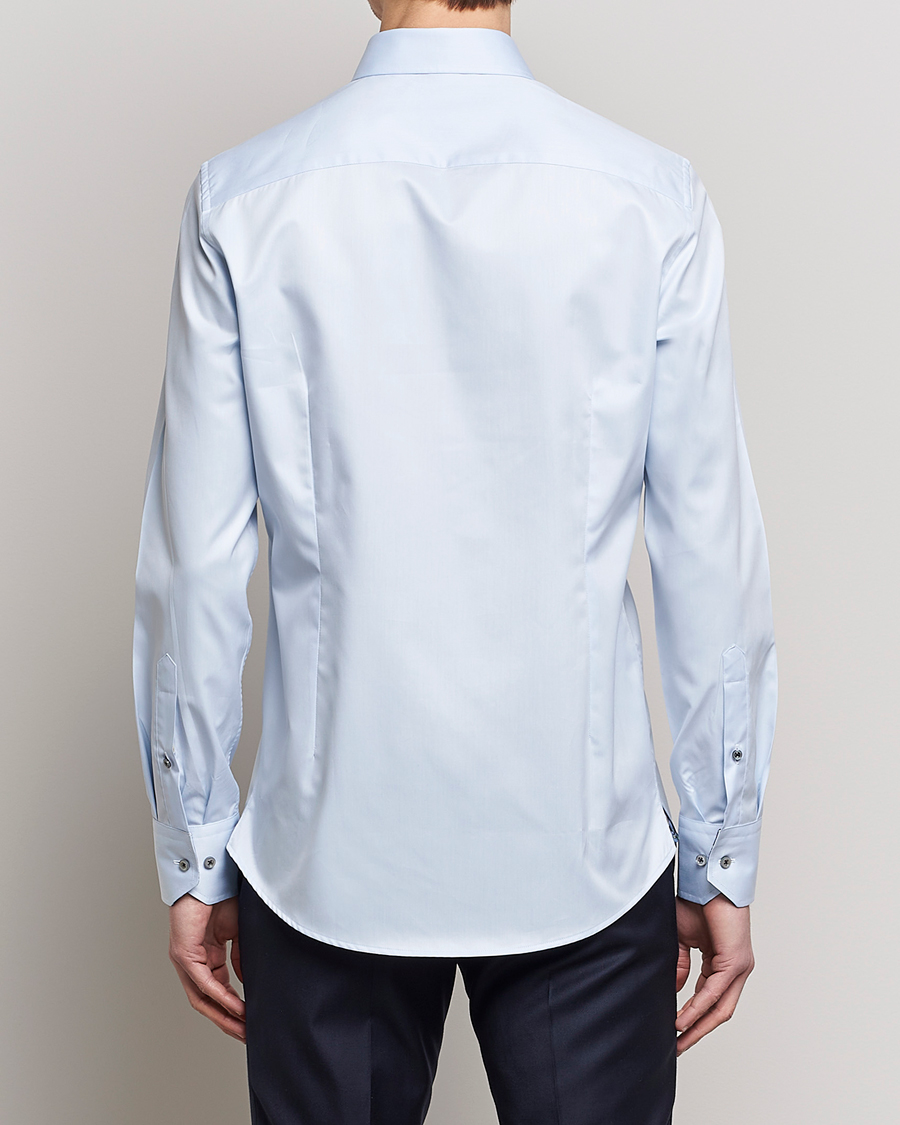 Uomini | Camicie | Stenströms | Slimline Cut Away Contrast Shirt Blue