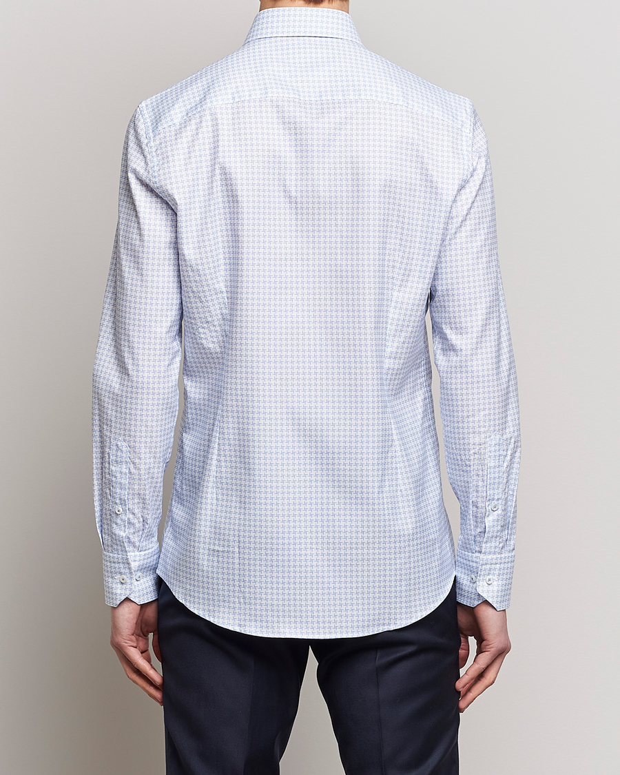 Uomini | Camicie | Stenströms | Slimline Cut Away Micro Print Shirt Blue