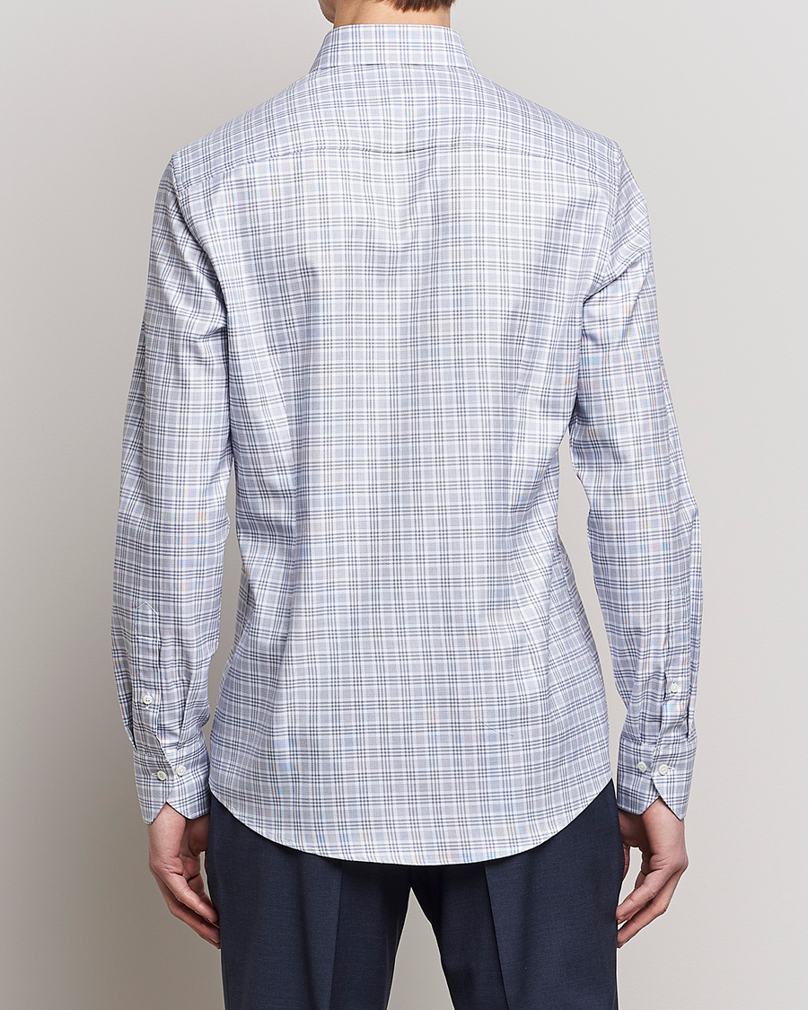Uomini | Camicie | Stenströms | Slimline Cut Away Multicheck Shirt Blue