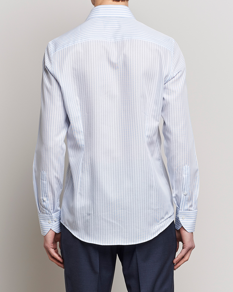 Uomini | Camicie | Stenströms | Slimline Cut Away Structure Striped Shirt Blue