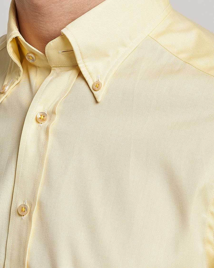 Uomini | Camicie | Stenströms | Slimline Button Down Pinpoint Oxford Shirt Yellow