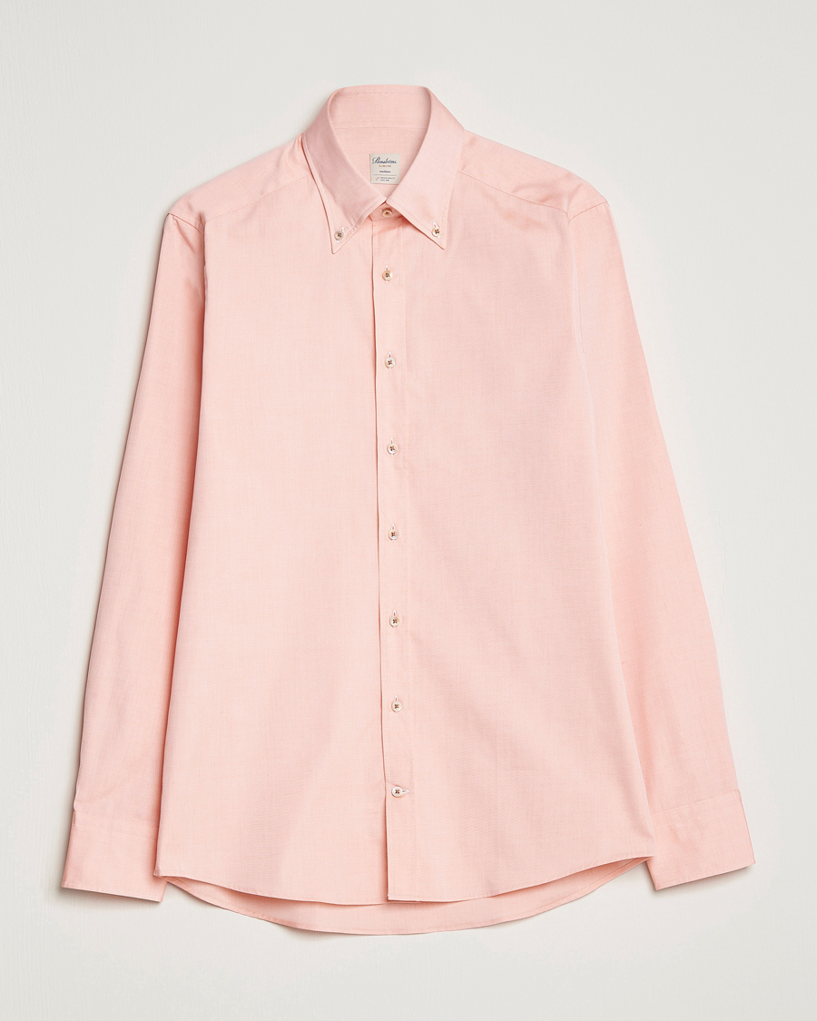 Uomini | Camicie | Stenströms | Slimline Button Down Pinpoint Oxford Shirt Orange