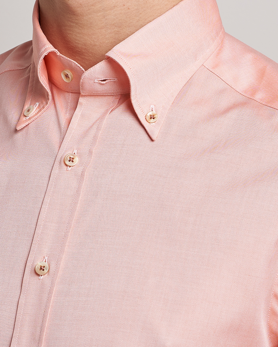 Uomini | Camicie | Stenströms | Slimline Button Down Pinpoint Oxford Shirt Orange