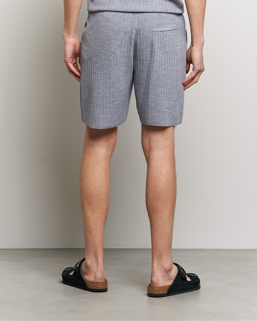 Uomini | Pantaloncini | Stenströms | Merino/Lyocell Ribbed Shorts Grey