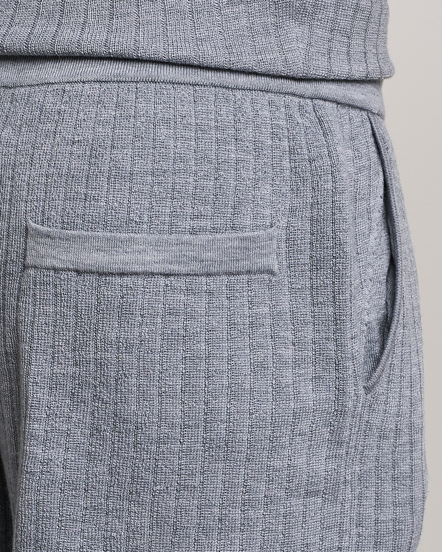Uomini | Pantaloncini | Stenströms | Merino/Lyocell Ribbed Shorts Grey