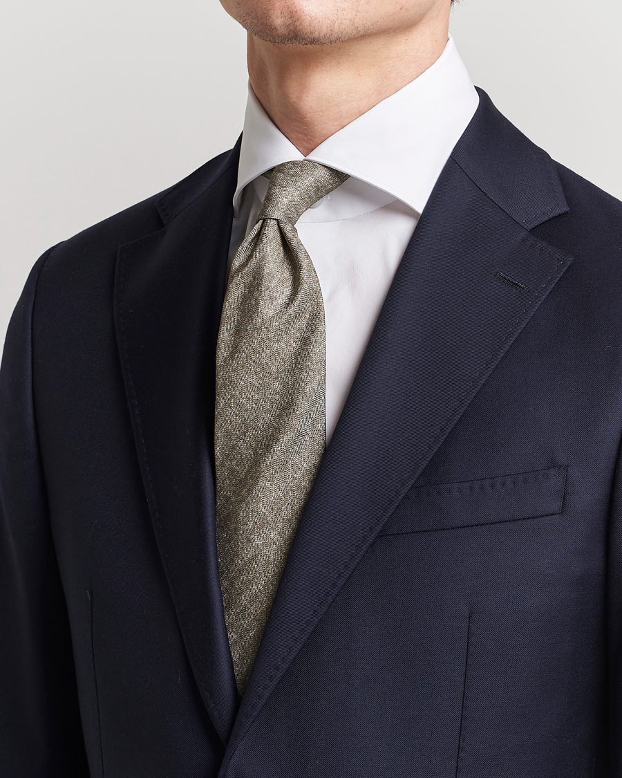 Uomini | Stenströms Silk/Linen Tie Light Brown | Stenströms | Silk/Linen Tie Light Brown