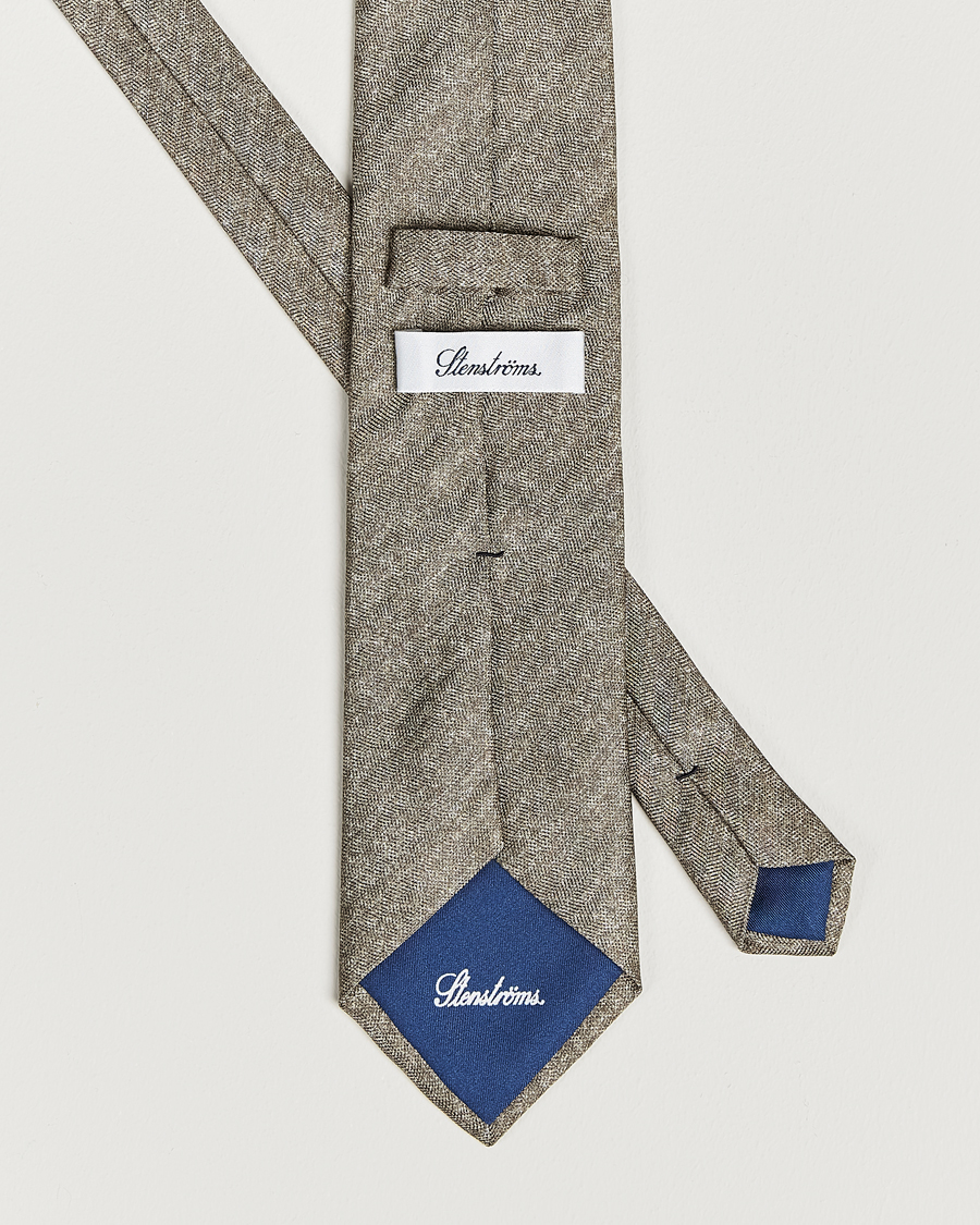 Uomini | Stenströms Silk/Linen Tie Light Brown | Stenströms | Silk/Linen Tie Light Brown
