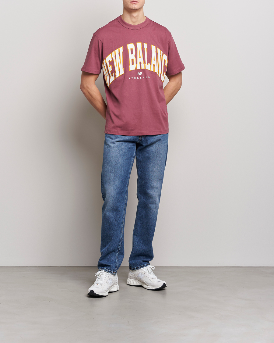 Uomini | T-shirt | New Balance | Athletics Warped T-Shirt Washed Burgundy