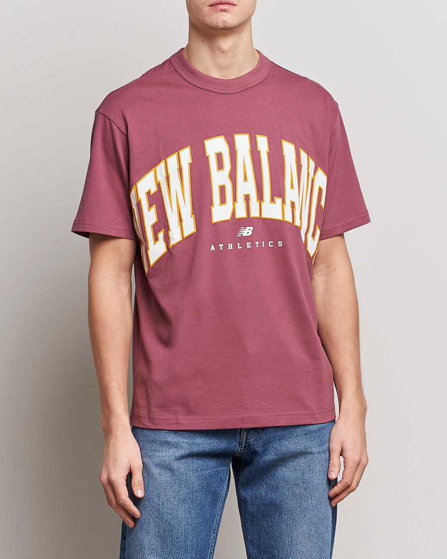 Uomini | T-shirt | New Balance | Athletics Warped T-Shirt Washed Burgundy