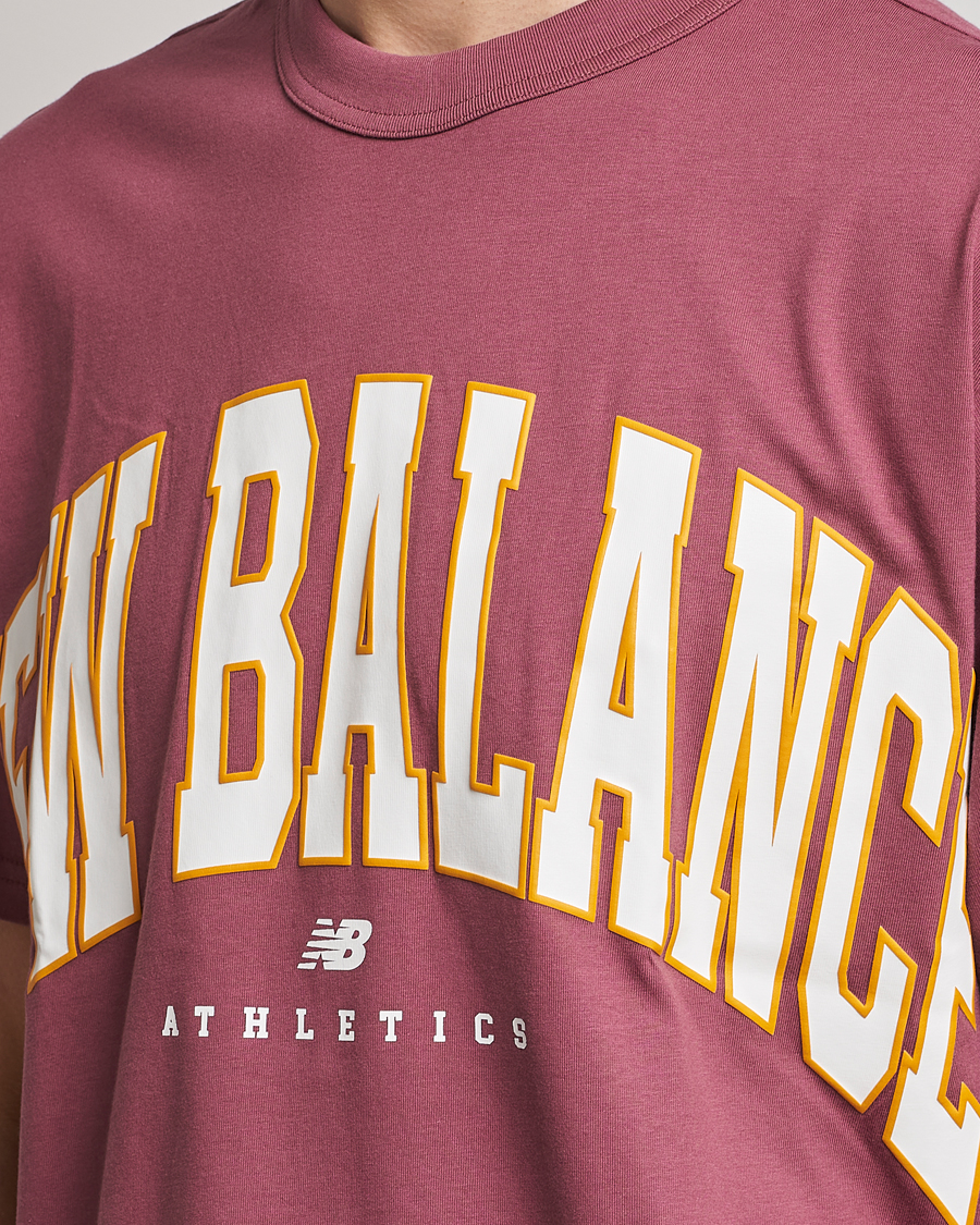 Uomini | T-shirt | New Balance | Athletics Warped T-Shirt Washed Burgundy