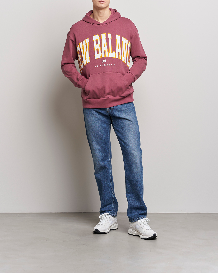 Uomini | Maglieria | New Balance | Athletics Warped Hoodie Washed Burgundy