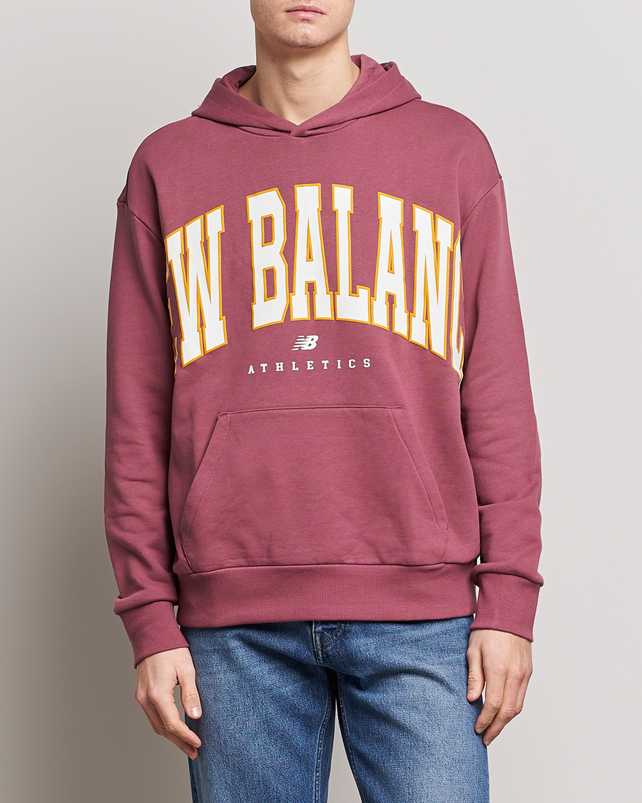 Uomini | Maglieria | New Balance | Athletics Warped Hoodie Washed Burgundy