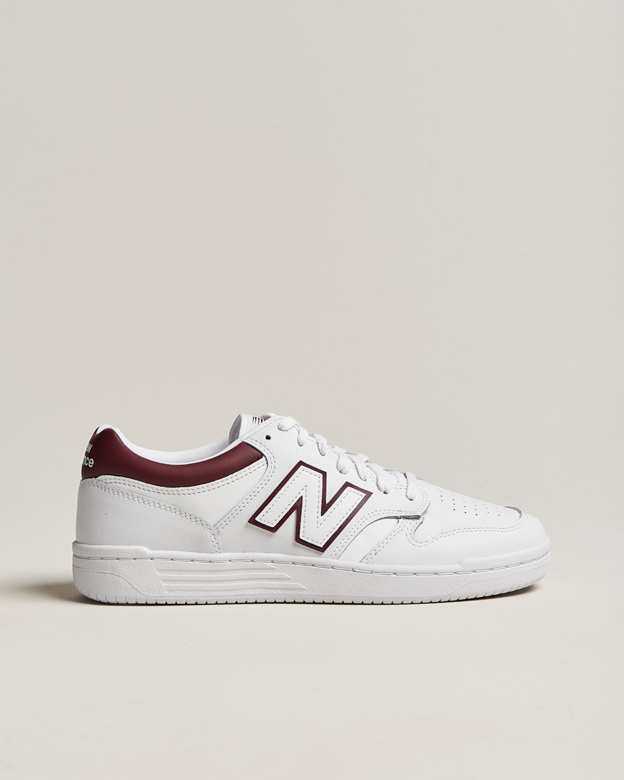 Uomini | New Balance 480 Sneakers White/Burgundy | New Balance | 480 Sneakers White/Burgundy