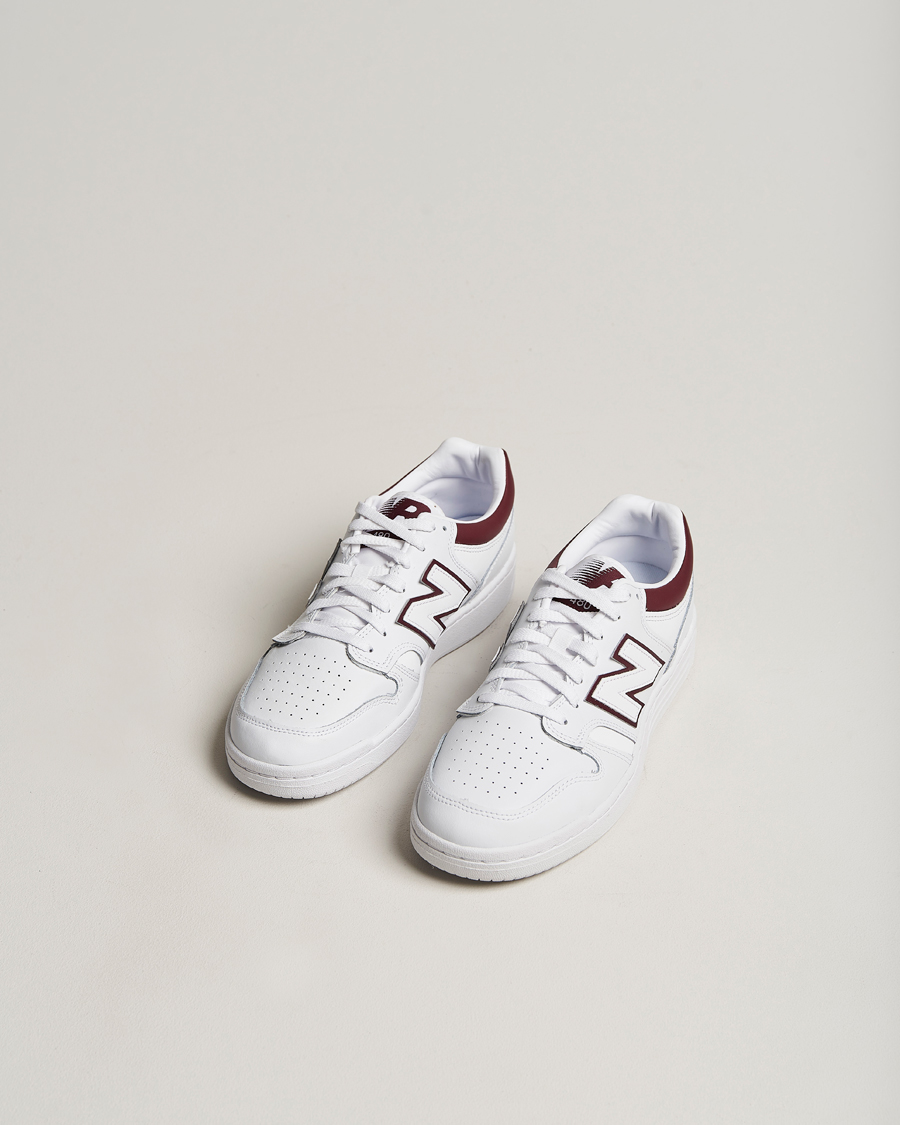 Uomini | New Balance 480 Sneakers White/Burgundy | New Balance | 480 Sneakers White/Burgundy