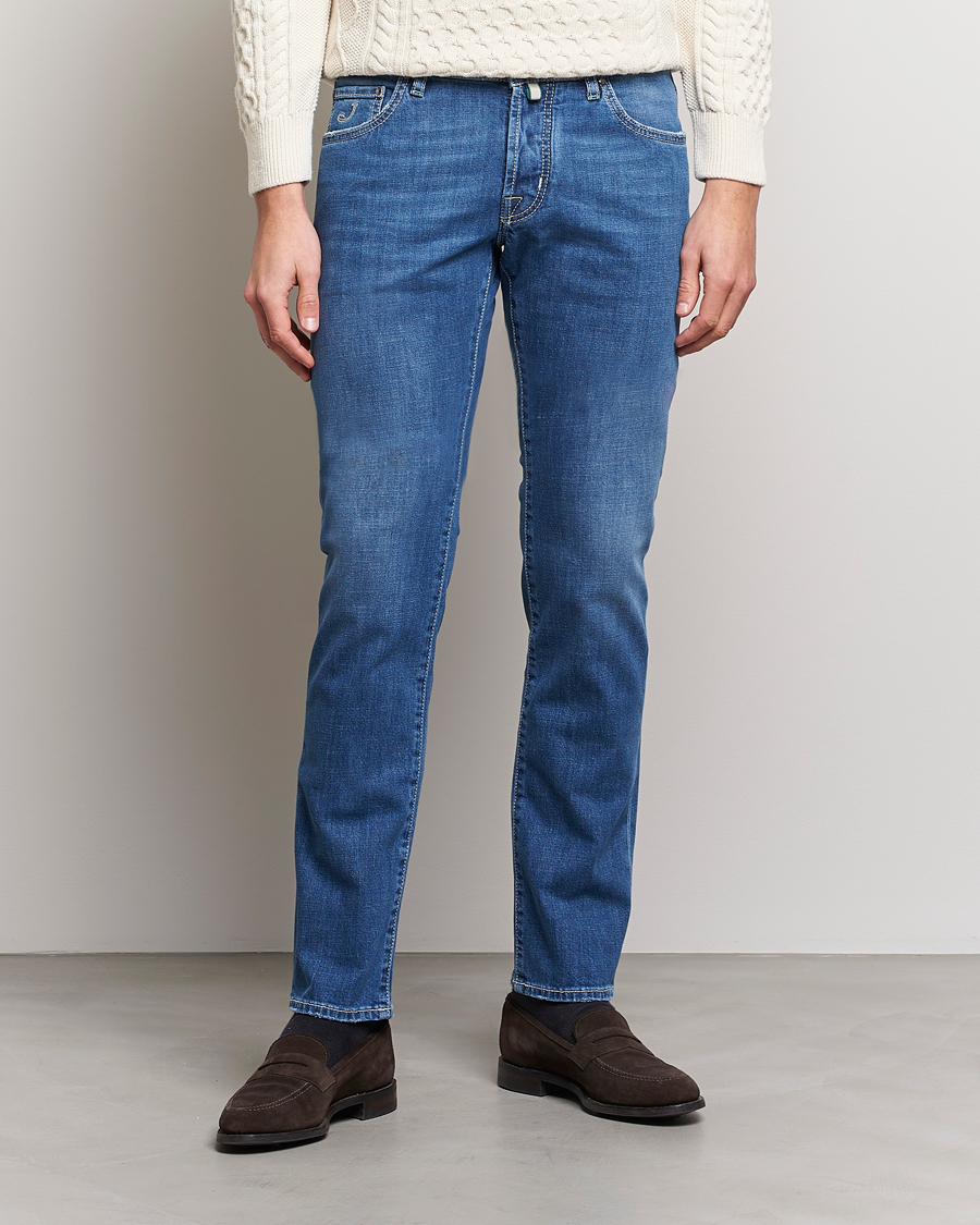 Uomini | Jeans | Jacob Cohën | Nick Slim Fit Stretch Jeans Mid Light Blue