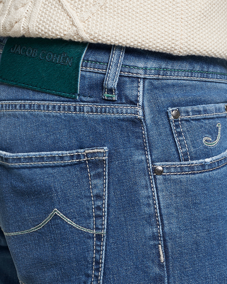 Uomini | Jeans | Jacob Cohën | Nick Slim Fit Stretch Jeans Mid Light Blue