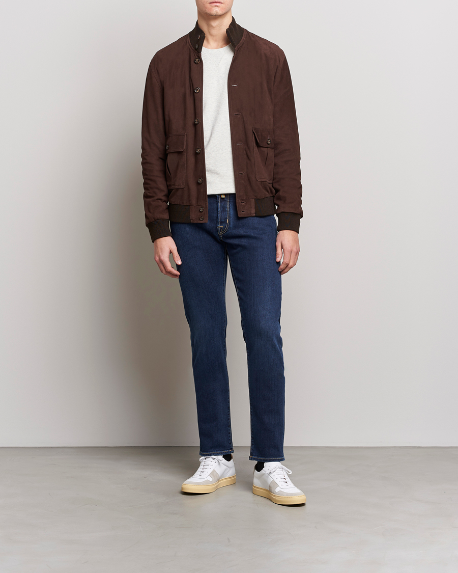 Uomini | Jeans | Jacob Cohën | Nick Slim Fit Stretch Jeans Dark Blue