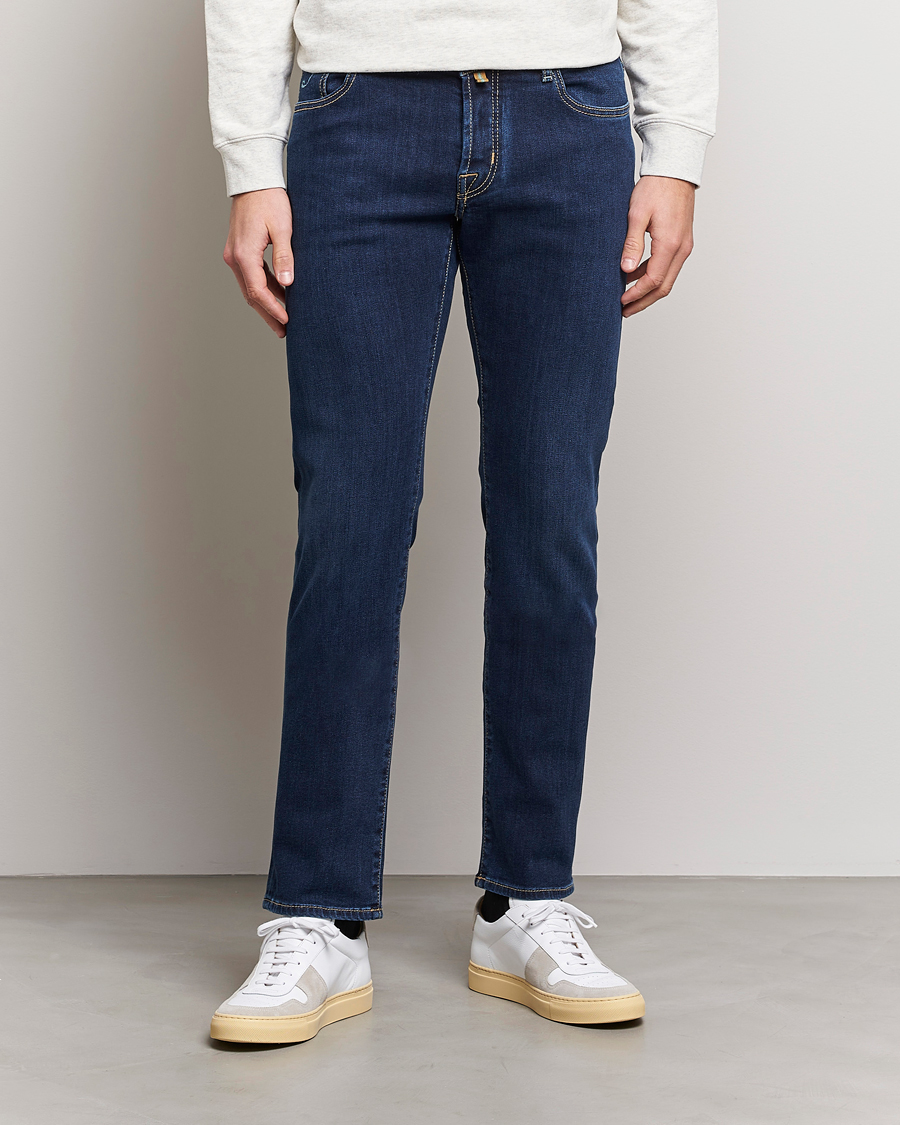 Uomini | Jeans | Jacob Cohën | Nick Slim Fit Stretch Jeans Dark Blue
