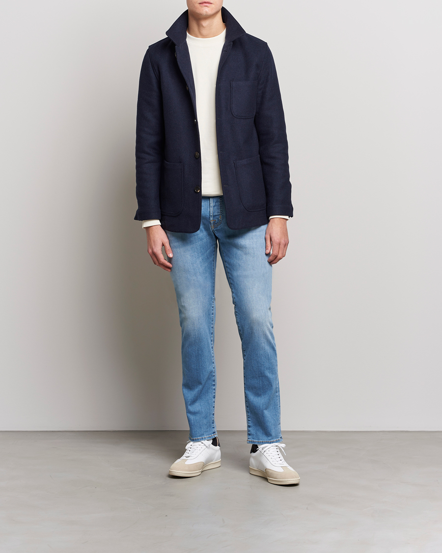 Uomini | Jeans | Jacob Cohën | Nick Slim Fit Stretch Jeans Light Blue