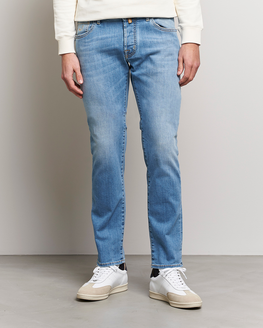 Uomini | Jeans | Jacob Cohën | Nick Slim Fit Stretch Jeans Light Blue