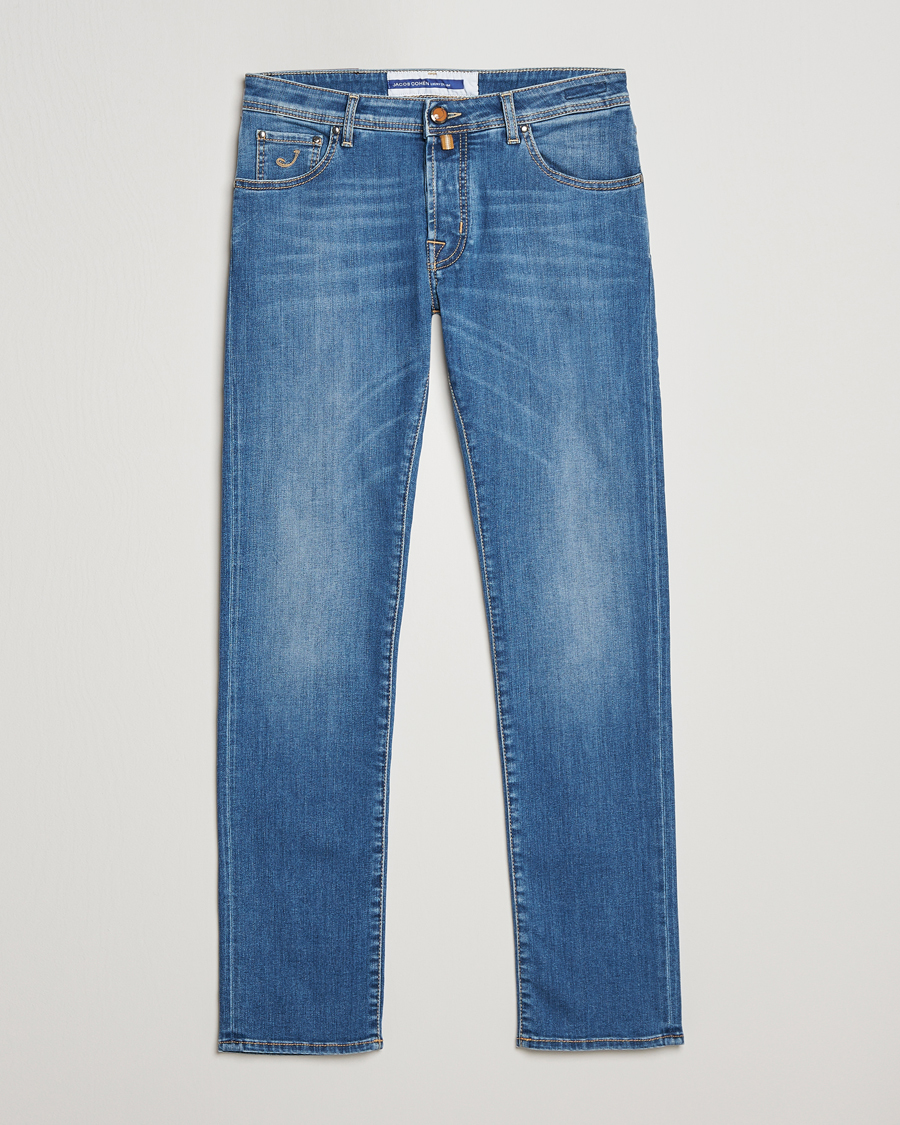 Uomini | Jeans | Jacob Cohën | Nick Slim Fit Stretch Jeans Mid Blue