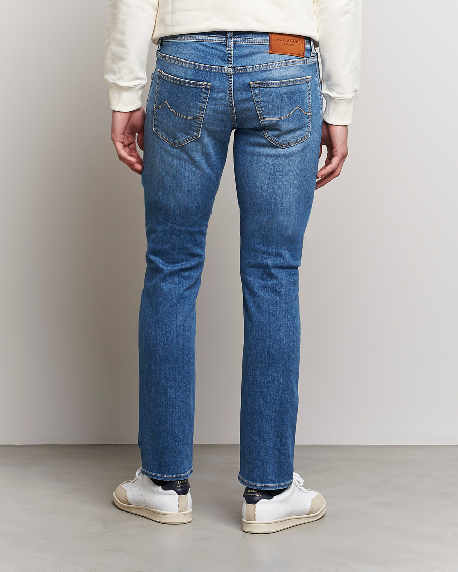 Uomini | Jeans | Jacob Cohën | Nick Slim Fit Stretch Jeans Mid Blue