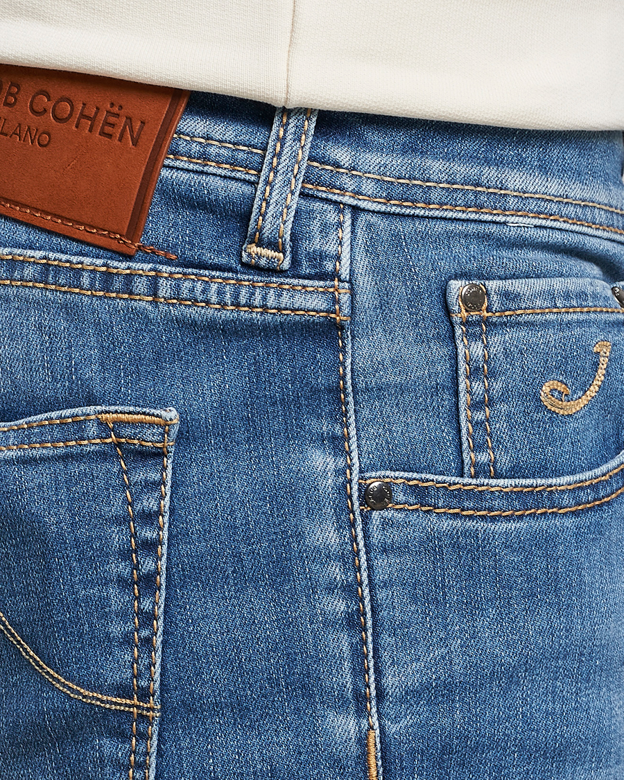 Uomini | Jeans | Jacob Cohën | Nick Slim Fit Stretch Jeans Mid Blue