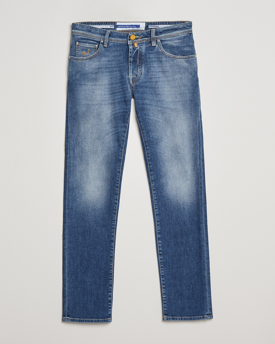 Uomini | Jeans | Jacob Cohën | Nick Slim Fit Eco Friendly Stretch Jeans Mid Blue